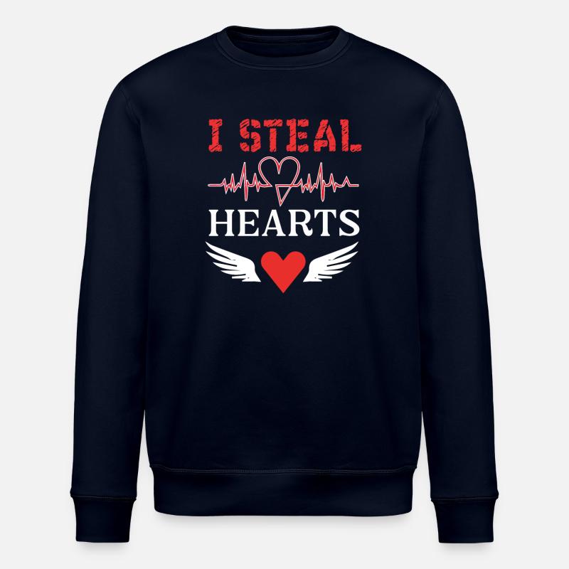Festliches Herzschlag-Feier-Design - Stanley/Stella Unisex Bio-Sweatshirt ROLLER - Navy