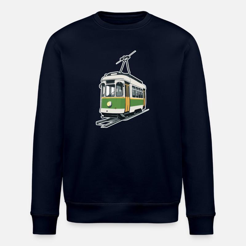 Tram Tram Train - Stanley/Stella ROLLER Unisex Organic Sweatshirt - navy