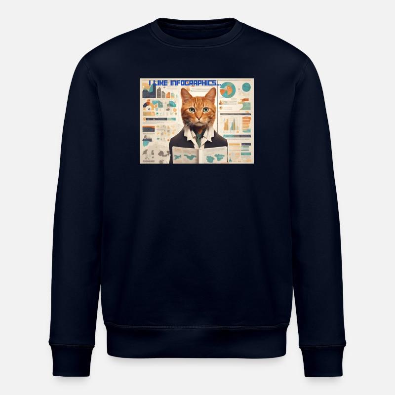 Infographie Chat - Sweat bio ROLLER Stanley/Stella Unisexe - marine