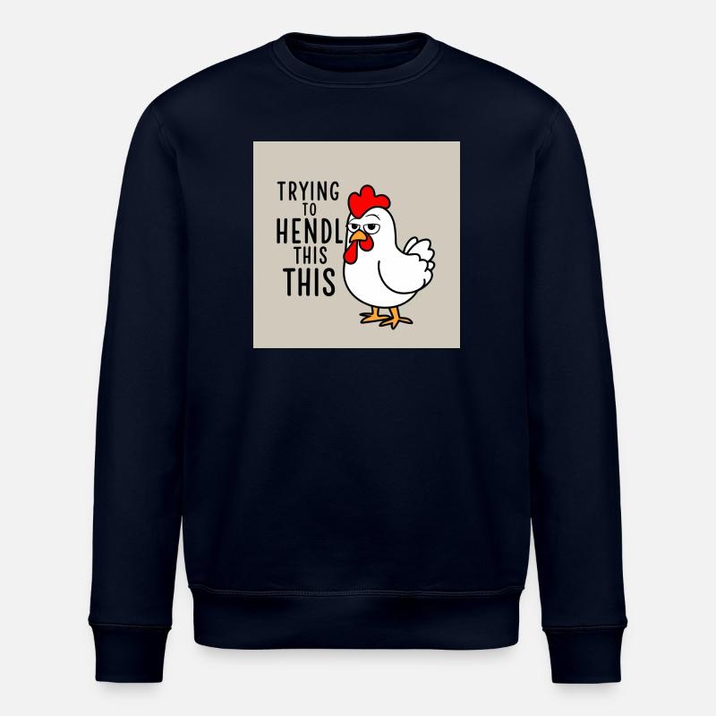 Comic Huhn "Trying to Hendl this" - Stanley/Stella Unisex Bio-Sweatshirt ROLLER - Navy