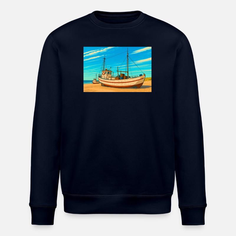 Kutter am Sletterstrand in Dänemark - Stanley/Stella Unisex Bio-Sweatshirt ROLLER - Navy