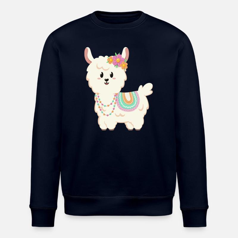 Été, soleil, lama à fleurs - Sweat bio ROLLER Stanley/Stella Unisexe - marine