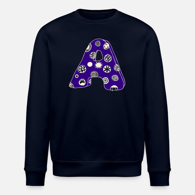 Buchstabe A mit Charakter in blau - Stanley/Stella Unisex Bio-Sweatshirt ROLLER - Navy