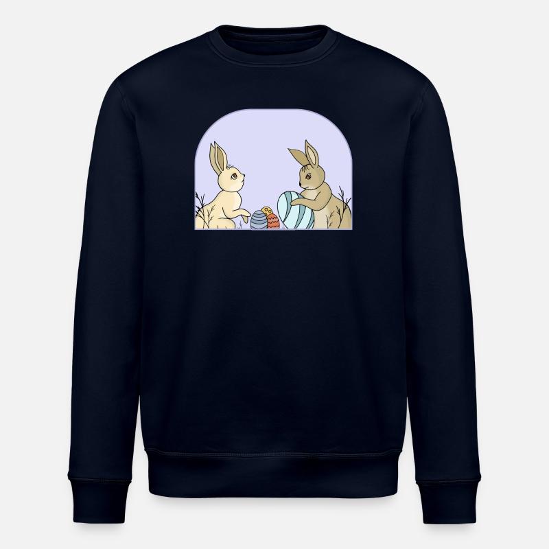 Lapins mignons avec des œufs - Sweat bio ROLLER Stanley/Stella Unisexe - marine