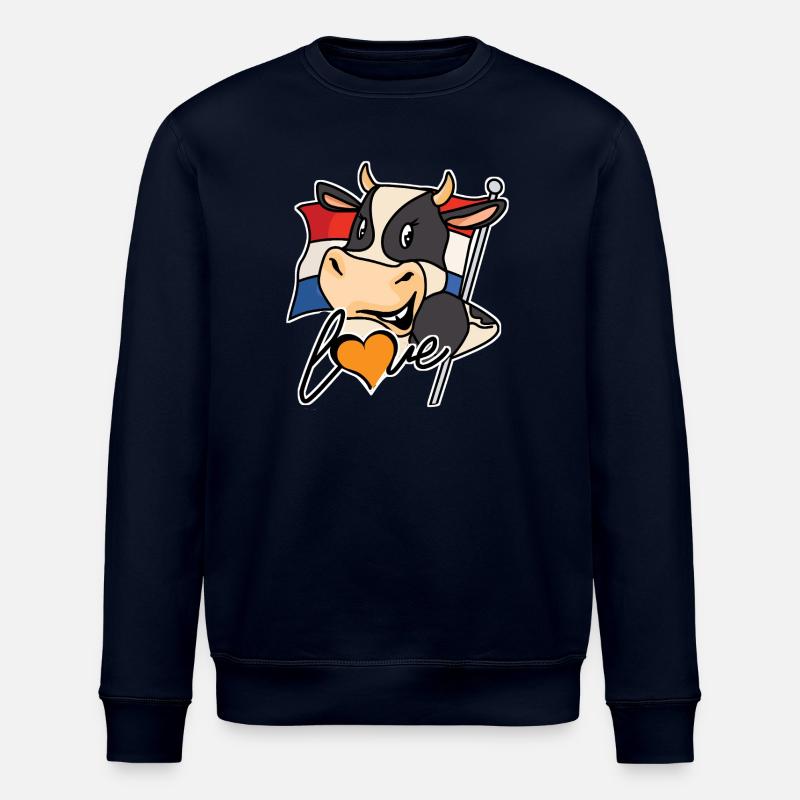 Vache avec drapeau et cœur - Sweat bio ROLLER Stanley/Stella Unisexe - marine