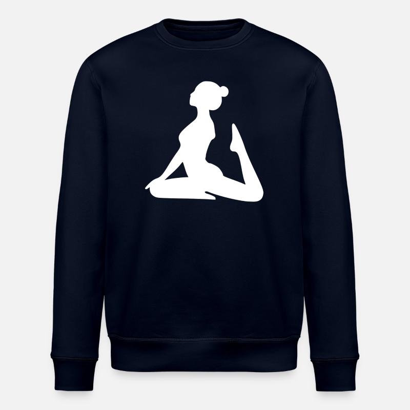Yoga Forms Silhouettes White - Stanley/Stella ROLLER Unisex Organic Sweatshirt - navy