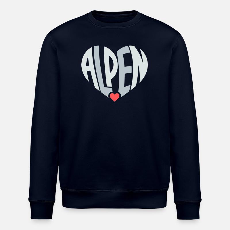 Alpen Herz Typografie - Stanley/Stella Unisex Bio-Sweatshirt ROLLER - Navy