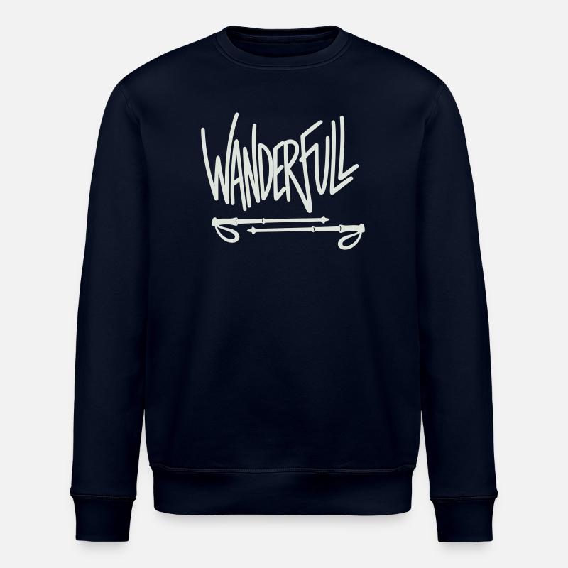 Wanderfull - Wortspiel mit Wanderstöcken - Stanley/Stella Unisex Bio-Sweatshirt ROLLER - Navy