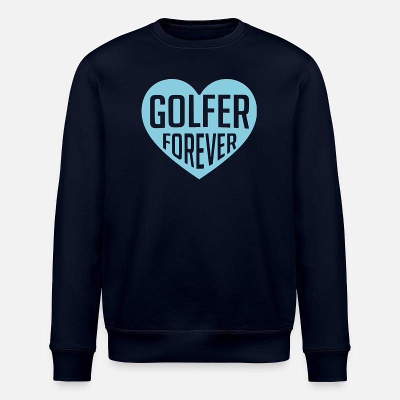 Golfer Forever Heart Design - Stanley/Stella ROLLER Unisex Organic Sweatshirt - navy