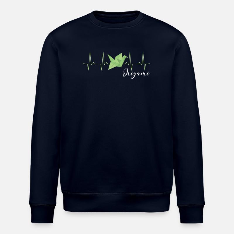 Origami Heartbeat - Stanley/Stella Unisex Bio-Sweatshirt ROLLER - Navy