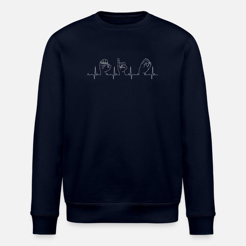 Gebärdensprache Herzschlag - Stanley/Stella Unisex Bio-Sweatshirt ROLLER - Navy
