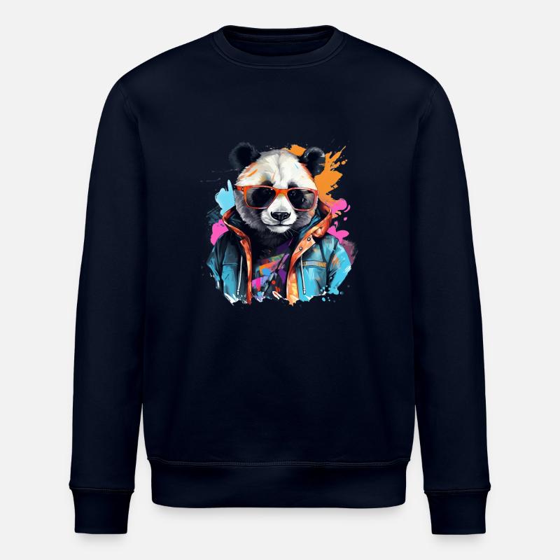 Rogue Panda. Graffiti-style design. - Stanley/Stella ROLLER Unisex Organic Sweatshirt - navy