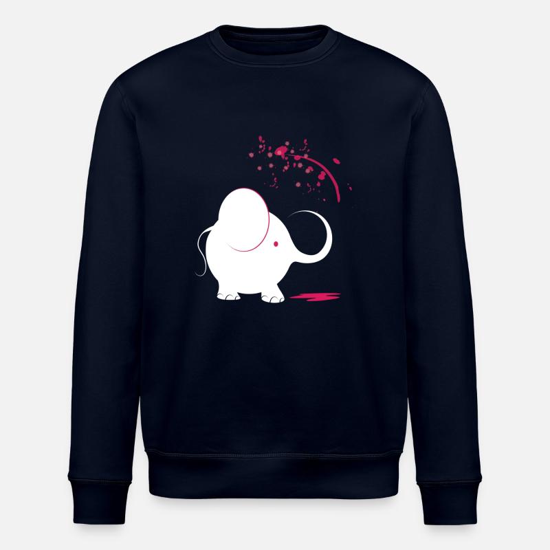 Éléphant blanc avec peinture rose - Sweat bio ROLLER Stanley/Stella Unisexe - marine