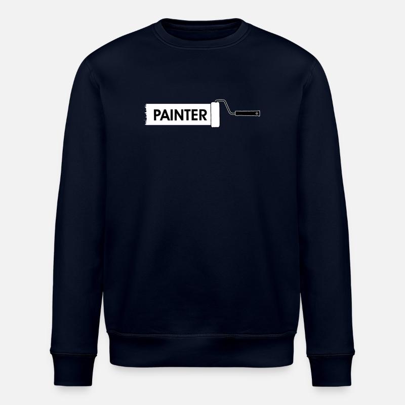 Paint roller with white paint - Stanley/Stella ROLLER Unisex Organic Sweatshirt - navy