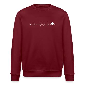 Heartbeat Peaks Bergweg - Stanley/Stella Unisex Bio-Sweatshirt ROLLER - Burgunderrot - Vorne - Nik (191cm)
