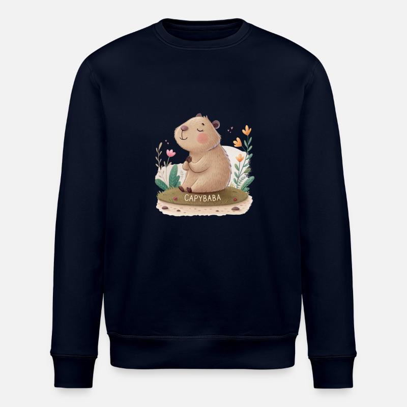 Bababara – Zen mit Kapibara - Stanley/Stella Unisex Bio-Sweatshirt ROLLER - Navy