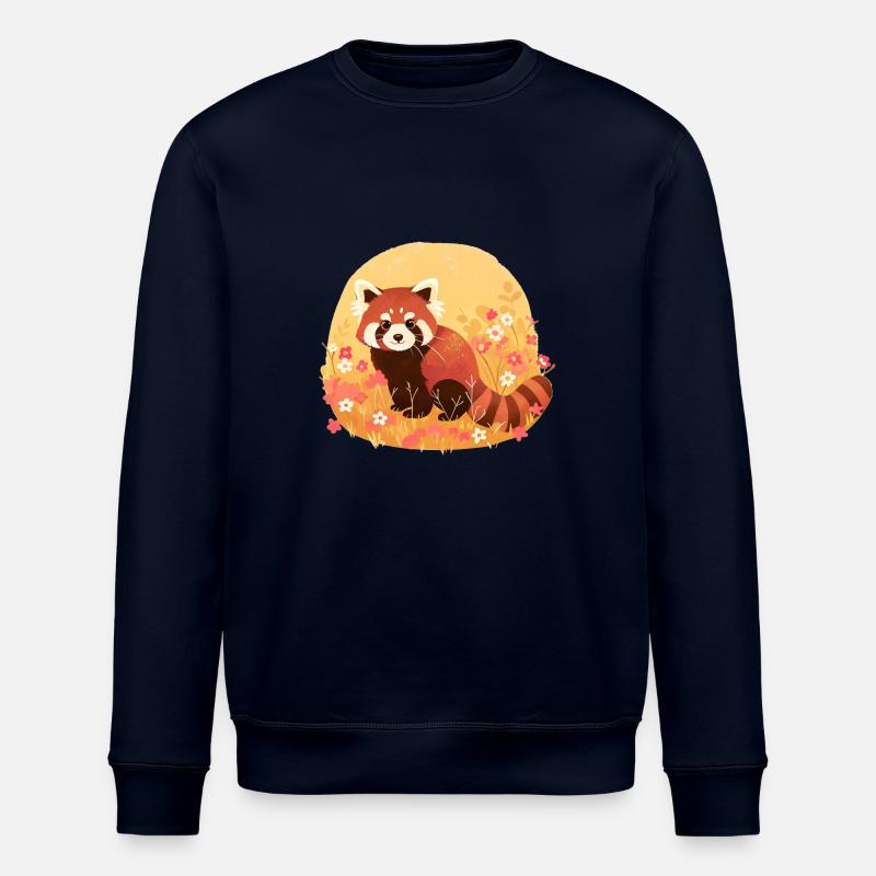 Knallbunte Rote Panda-Illustration - Stanley/Stella Unisex Bio-Sweatshirt ROLLER - Navy