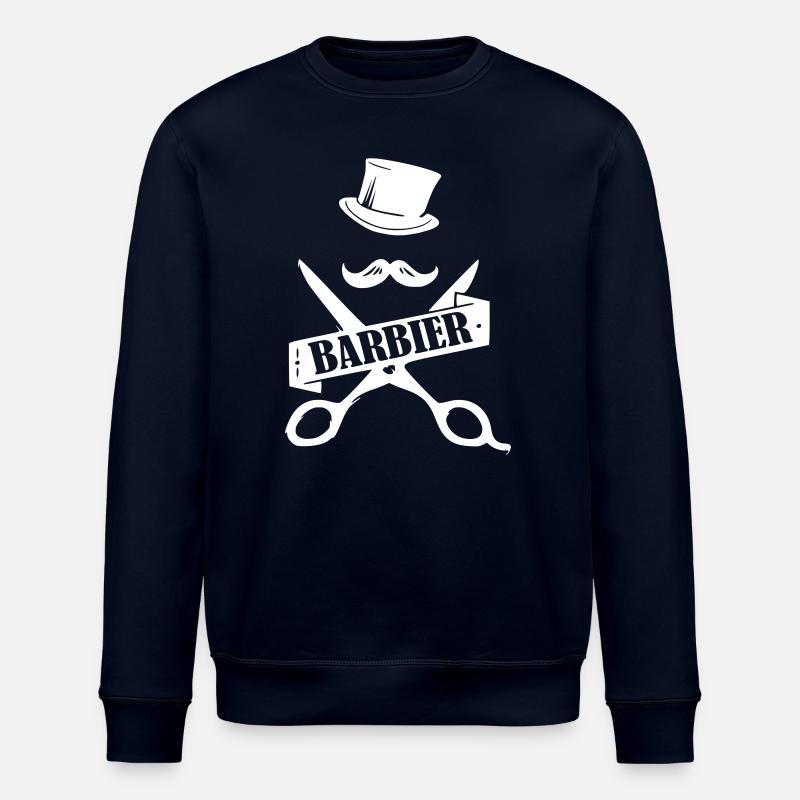 barber barbier shirt - Stanley/Stella Unisex Bio-Sweatshirt ROLLER - Navy