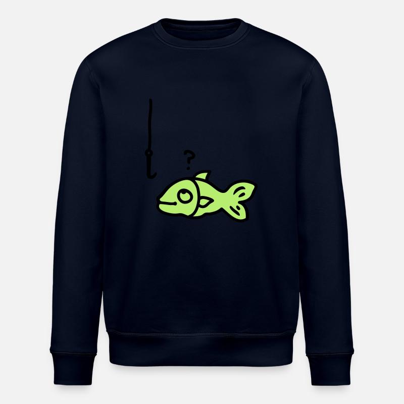 Fish fish hook - Stanley/Stella ROLLER Unisex Organic Sweatshirt - navy