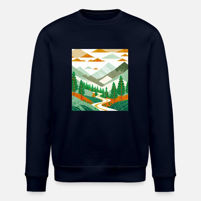 Dessin d’une forêt de montagne - Sweat bio ROLLER Stanley/Stella Unisexe - marine