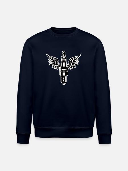 Zündkerze mit Flügeln - Motor - Auto - Werkstatt - Stanley/Stella Unisex Bio-Sweatshirt ROLLER - Navy