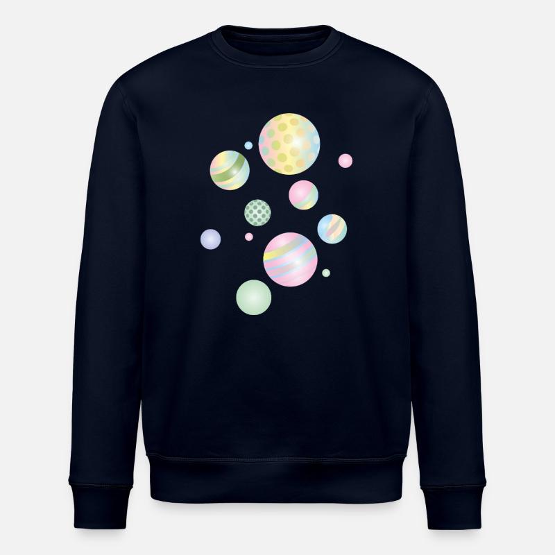 Bunte Pastell-Murmeln – Verspieltes Kugeldesign - Stanley/Stella Unisex Bio-Sweatshirt ROLLER - Navy