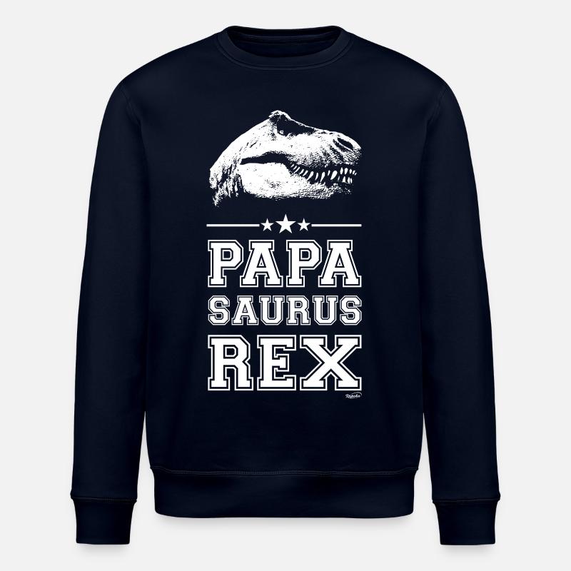 Papa Saurus Rex - Sweat bio ROLLER Stanley/Stella Unisexe - marine