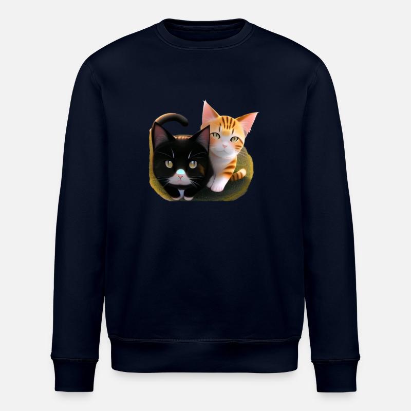 Zwei süße Katzen - Stanley/Stella Unisex Bio-Sweatshirt ROLLER - Navy