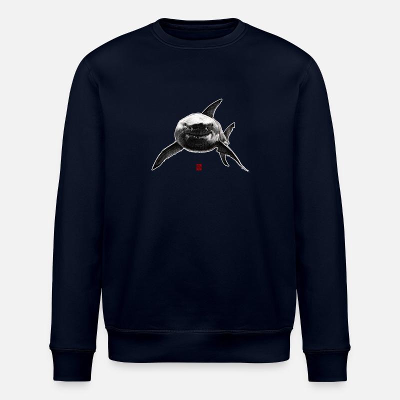 Sketchy Requin - Sweat bio ROLLER Stanley/Stella Unisexe - marine
