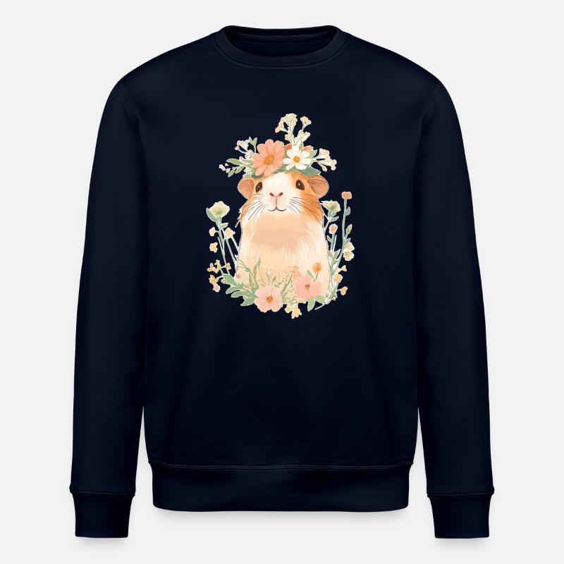 Cochon d’Inde avec des fleurs - Sweat bio ROLLER Stanley/Stella Unisexe - marine
