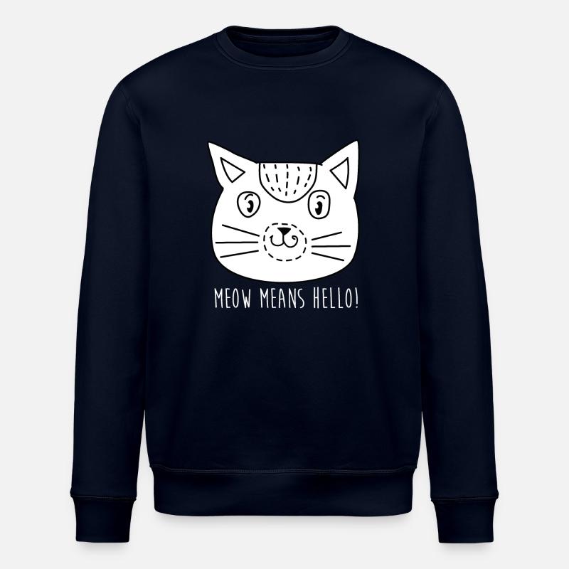 Comic Katze Gesicht mit Spruch - Stanley/Stella Unisex Bio-Sweatshirt ROLLER - Navy