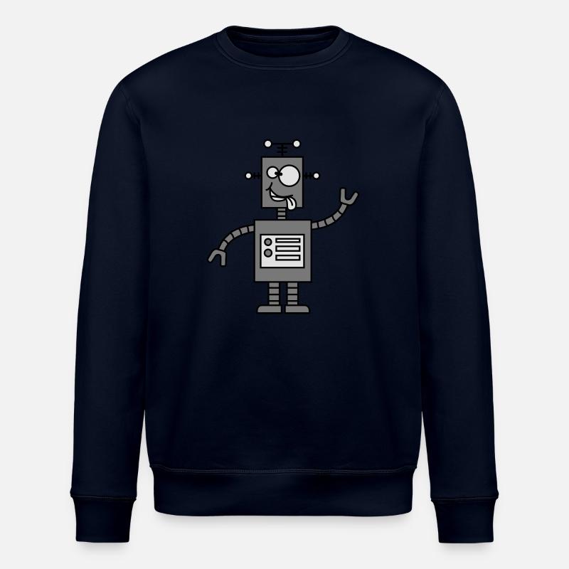Funny Crazy Robot - Stanley/Stella Unisex Bio-Sweatshirt ROLLER - Navy