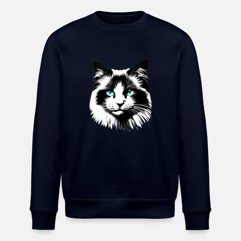 Visage de chat sympathique - Sweat bio ROLLER Stanley/Stella Unisexe - marine