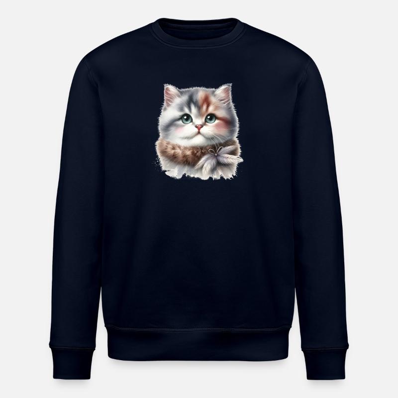Chat mignon - Sweat bio ROLLER Stanley/Stella Unisexe - marine