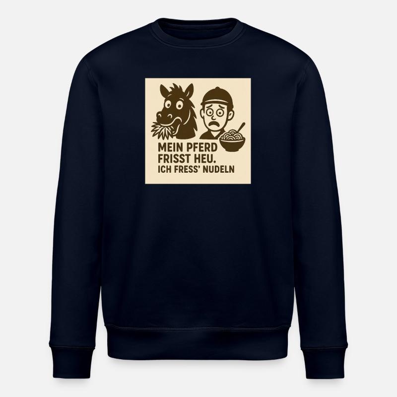 Pferd frisst Heu Nudeln - Stanley/Stella Unisex Bio-Sweatshirt ROLLER - Navy