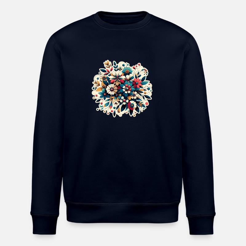 Boquet de fleurs - Sweat bio ROLLER Stanley/Stella Unisexe - marine