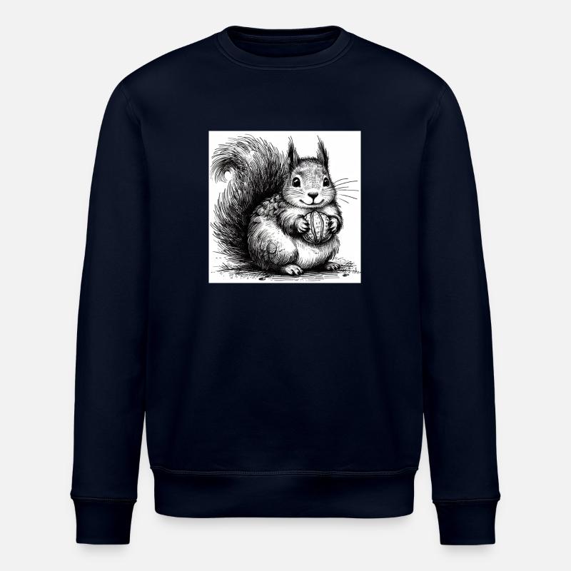 Eichhörnchen mit Nuss - Stanley/Stella Unisex Bio-Sweatshirt ROLLER - Navy