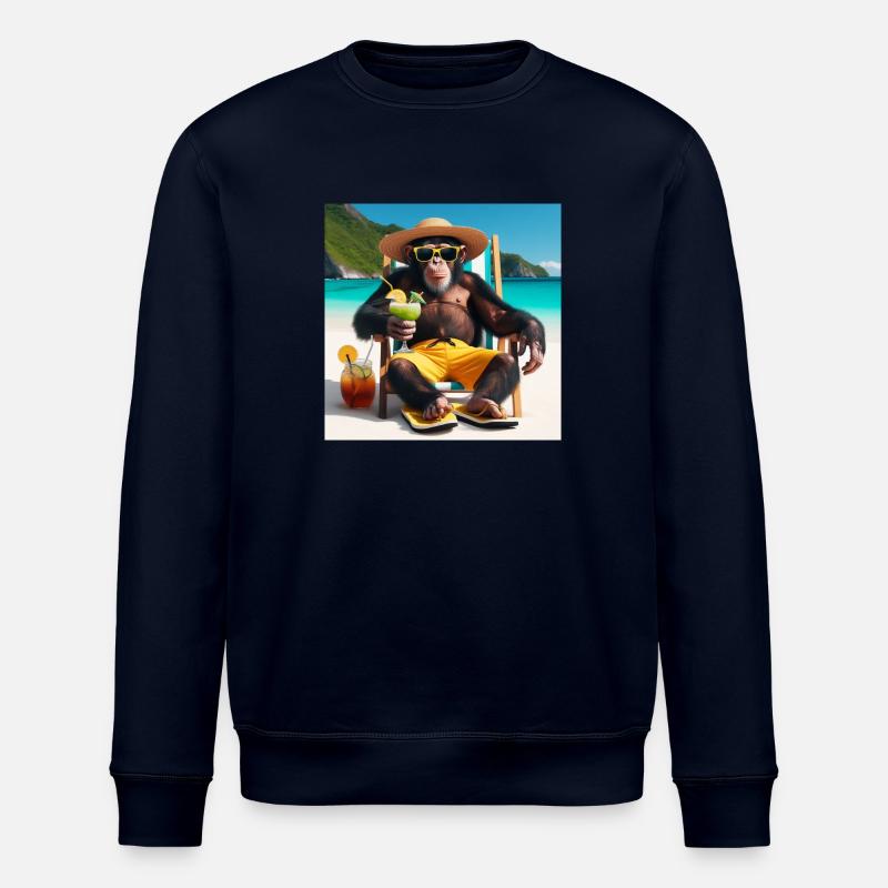 vacation monkey - Stanley/Stella ROLLER Unisex Organic Sweatshirt - navy