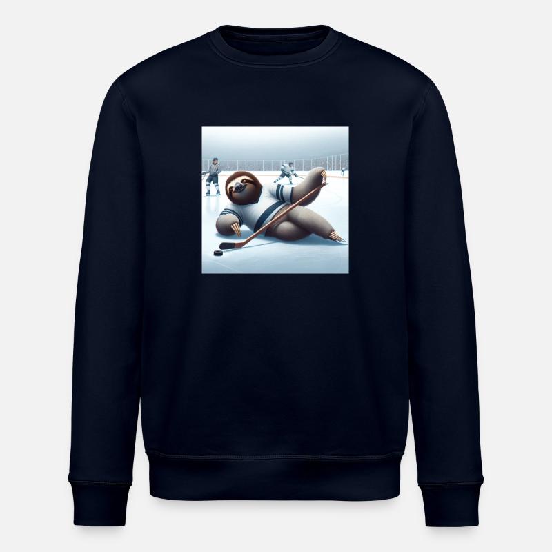 Sloth Wanderer Eishockey - Stanley/Stella Unisex Bio-Sweatshirt ROLLER - Navy
