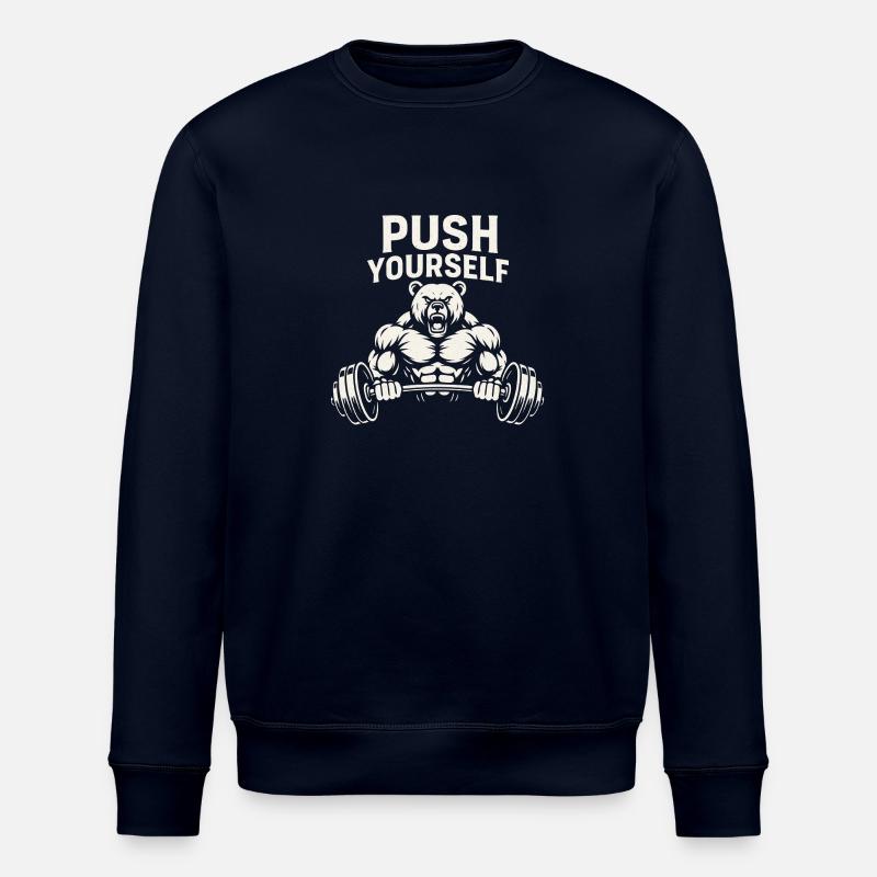 Push Yourself Bear - Stanley/Stella Unisex Bio-Sweatshirt ROLLER - Navy