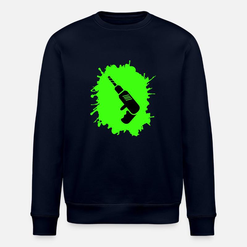 bohrmaschine klecks handwerker - Stanley/Stella Unisex Bio-Sweatshirt ROLLER - Navy