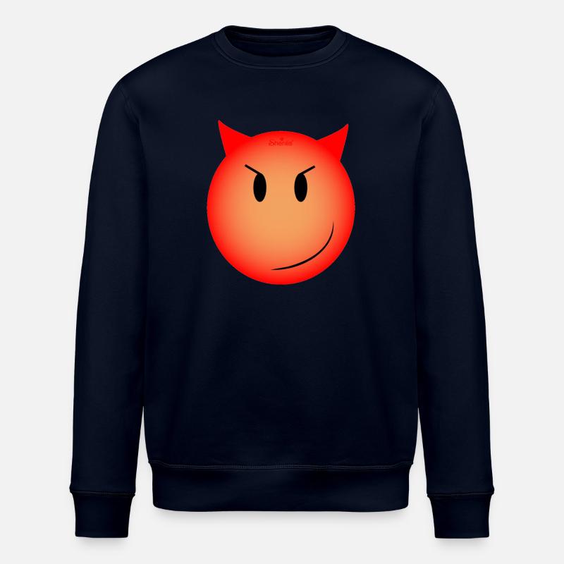 evil smiley - Stanley/Stella ROLLER Unisex Organic Sweatshirt - navy