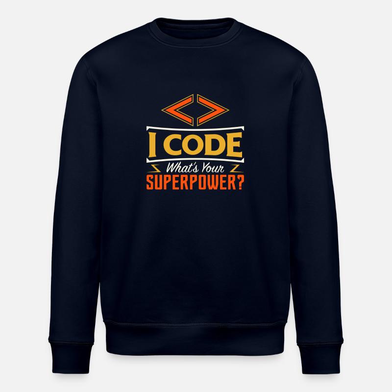 I code what's your superpower ? - Stanley/Stella ROLLER Unisex Organic Sweatshirt - navy