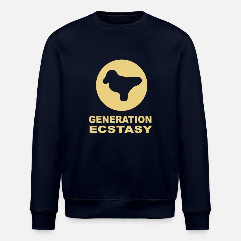 Generation Ecstasy featuring a Dove Pill - Stanley/Stella ROLLER Unisex Organic Sweatshirt - navy