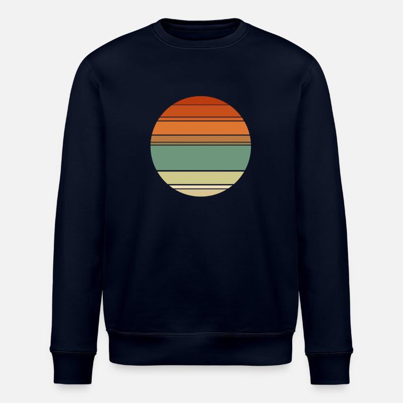 Retro Sunset Hintergrund Kreis - Stanley/Stella Unisex Bio-Sweatshirt ROLLER - Navy