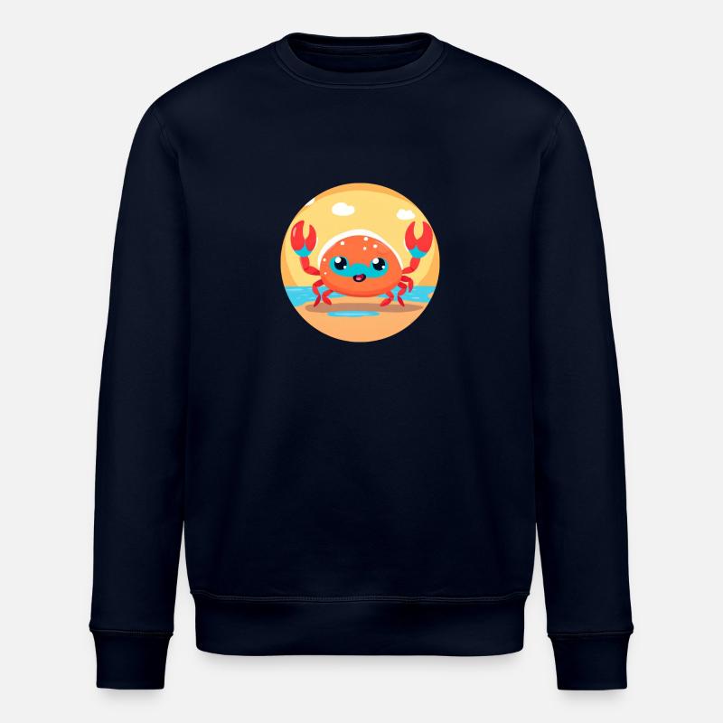 Beach Crab Fun - Stanley/Stella ROLLER Unisex Organic Sweatshirt - navy