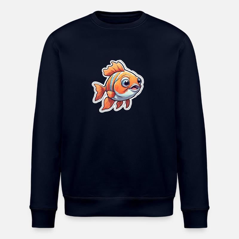 Neugieriger Oranger Goldfisch - Stanley/Stella Unisex Bio-Sweatshirt ROLLER - Navy