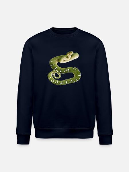 Snake reptile green white - Stanley/Stella ROLLER Unisex Organic Sweatshirt - navy