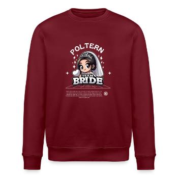 Team Bride - Gemeinsam stark zur Polterhochzeit - Stanley/Stella Unisex Bio-Sweatshirt ROLLER - Burgunderrot - Vorne - Nik (191cm)