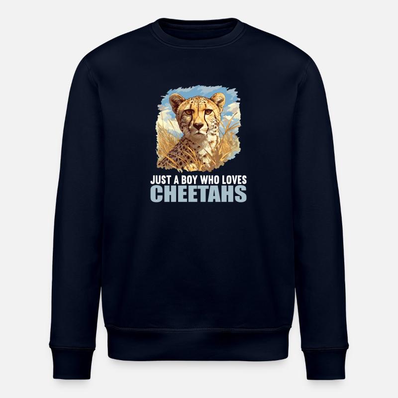 Cheetah Geparde Gepard - Stanley/Stella Unisex Bio-Sweatshirt ROLLER - Navy